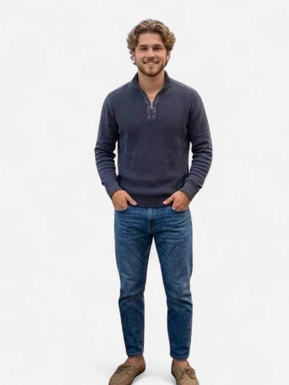 Tommy Bahama Sunwashed Quarter Knit Pullover with Gold Zip